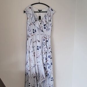 Banana Republic Blue and Purple Maxi Sundress with V-neck